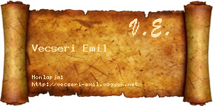 Vecseri Emil névjegykártya