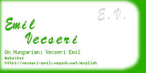 emil vecseri business card